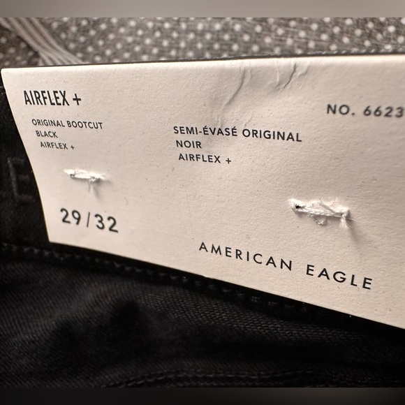 NWT American Eagle Men’s Airflex+ Original Bootcut Jeans 29x32 Black - Picture 3 of 9